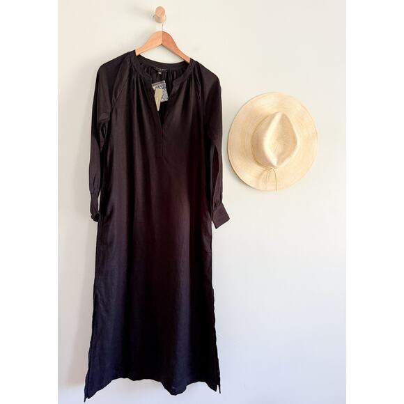 J.CREW | NWT Cabana dress in linen Black | Sz XXS - Picture 2 of 11